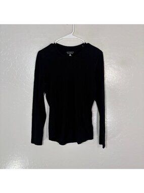 SEG'MENTS Shirt Womens Small Black Long Sleeve 100% Merino Wool Base Layer Top